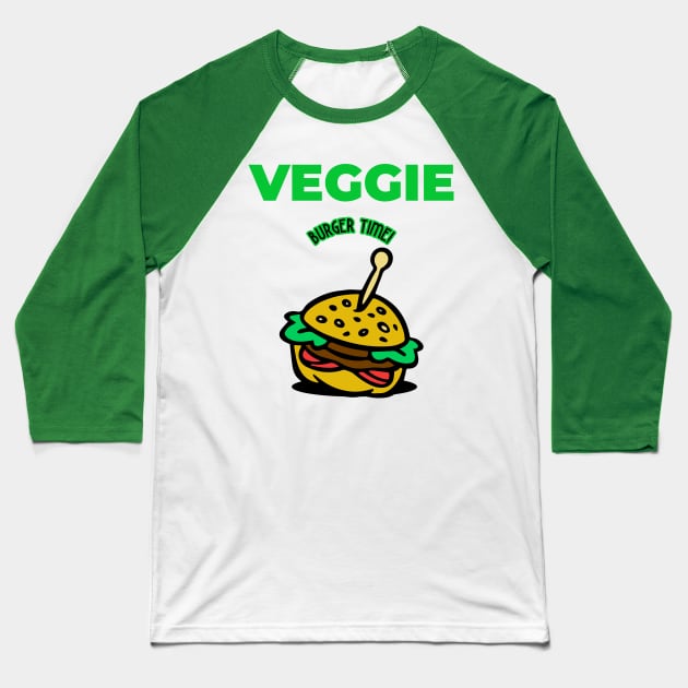 Veggie Burger Time! Baseball T-Shirt by TJWDraws